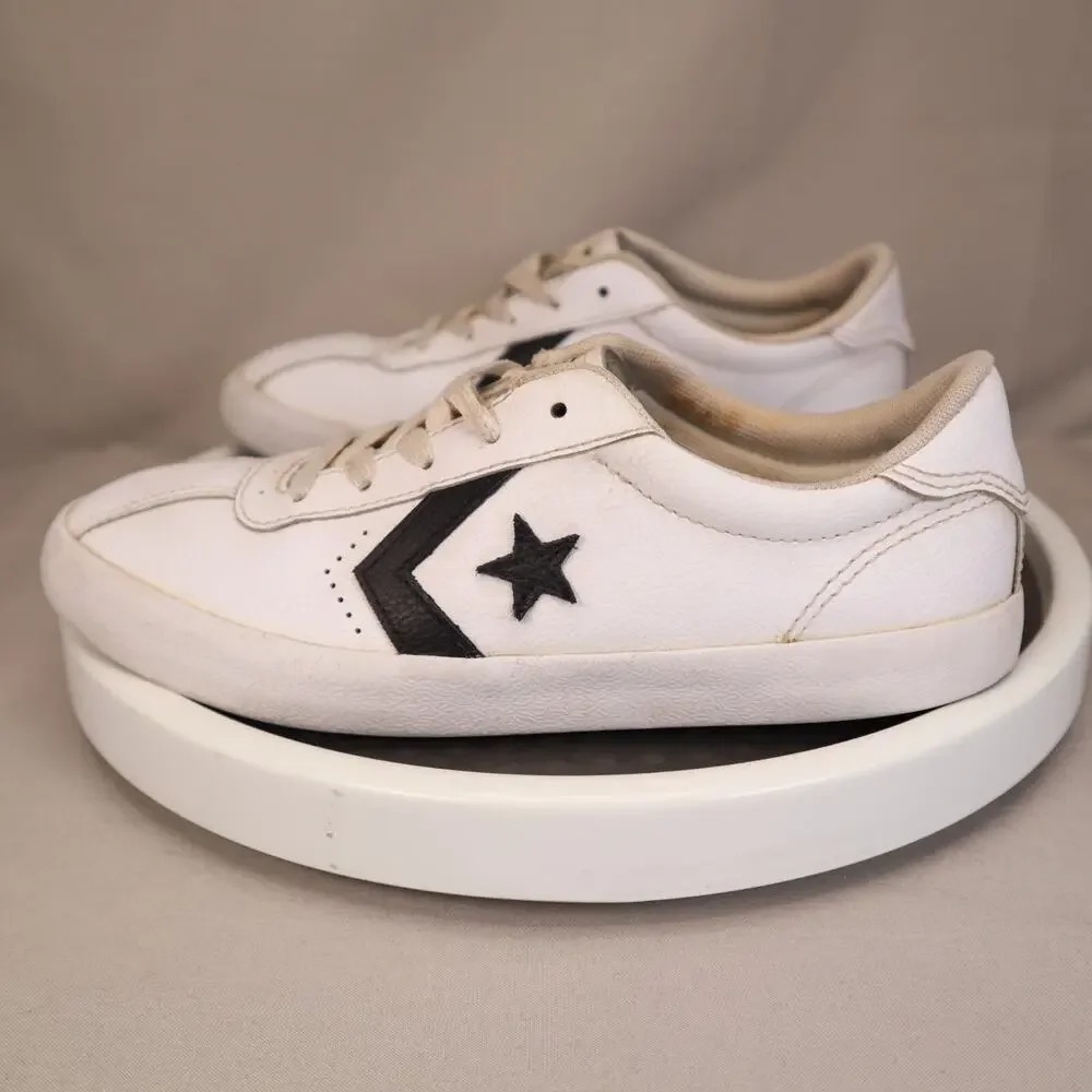 CONVERSE All Star Player Ox Youth Size 3 Shoes White Black Leather Sneakers